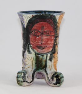 Deborah Halpern- Face Vase on Scroll feet