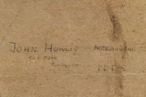 John Howley Melbourne c:o G Mora 9 Collins st N.F.S